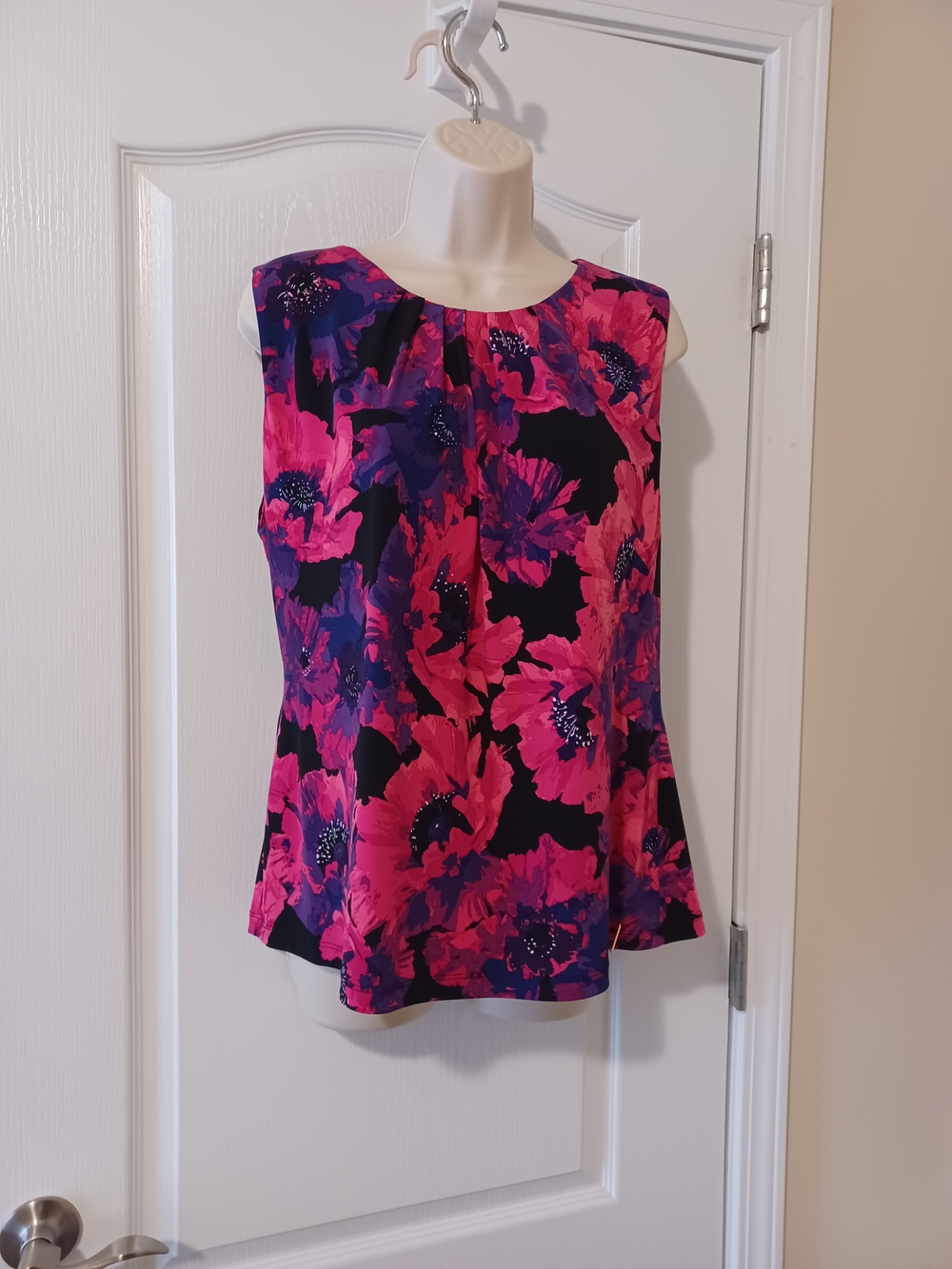 Calvin Klein Pink and Purple Floral Sleeveless Top